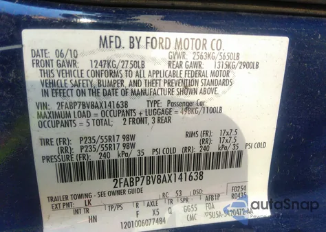 2006 Ford Crown Victoria Police/Police Interceptor z USA, uszkodzony, nr VIN 2FAFP71W76X101151